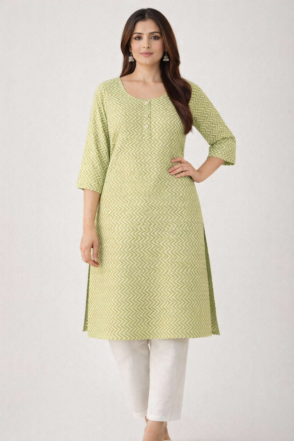 Pista Classic Everyday Kurti •Premium Cotton Blend