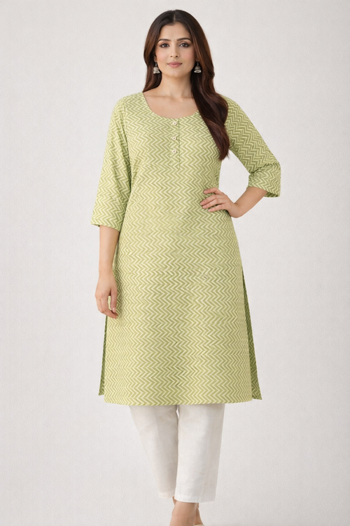 Pista Classic Everyday Kurti •Premium Cotton Blend