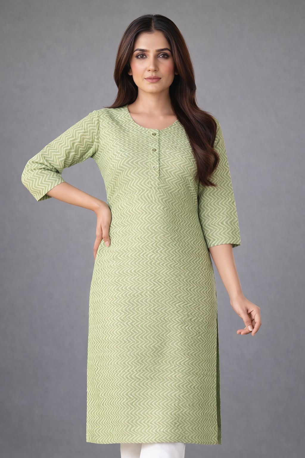 Pista Classic Everyday Kurti •Premium Cotton Blend